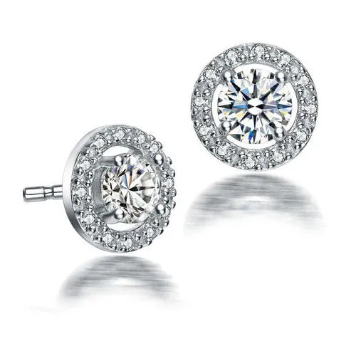 Clermont Exclusive Plated Halo Stud Earrings