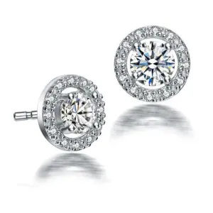 Clermont Exclusive Plated Halo Stud Earrings