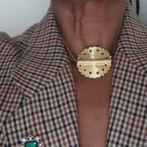 Collier Choker Poids Akan/Baoulé - Bijou Africain Traditionnel en Bronze chaîne en Acier Inoxydable