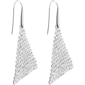 Created Diamond Triangular Shaped Mesh Shimmering Earrings