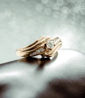 Diamond Engagement Ring 14K Yellow Gold / 4.4gr / Size 8.5