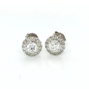 Diamond Halo Earrings