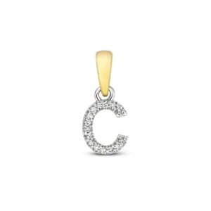 Diamond Jewellery 9ct Gold Diamond Initial C Pendant PD181/C