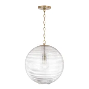 DOLAN 1-LIGHT PENDANT, MATTE BRASS