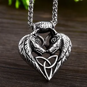 Double Viking Ulfr Heart - Gothic Necklace by The Nevermore
