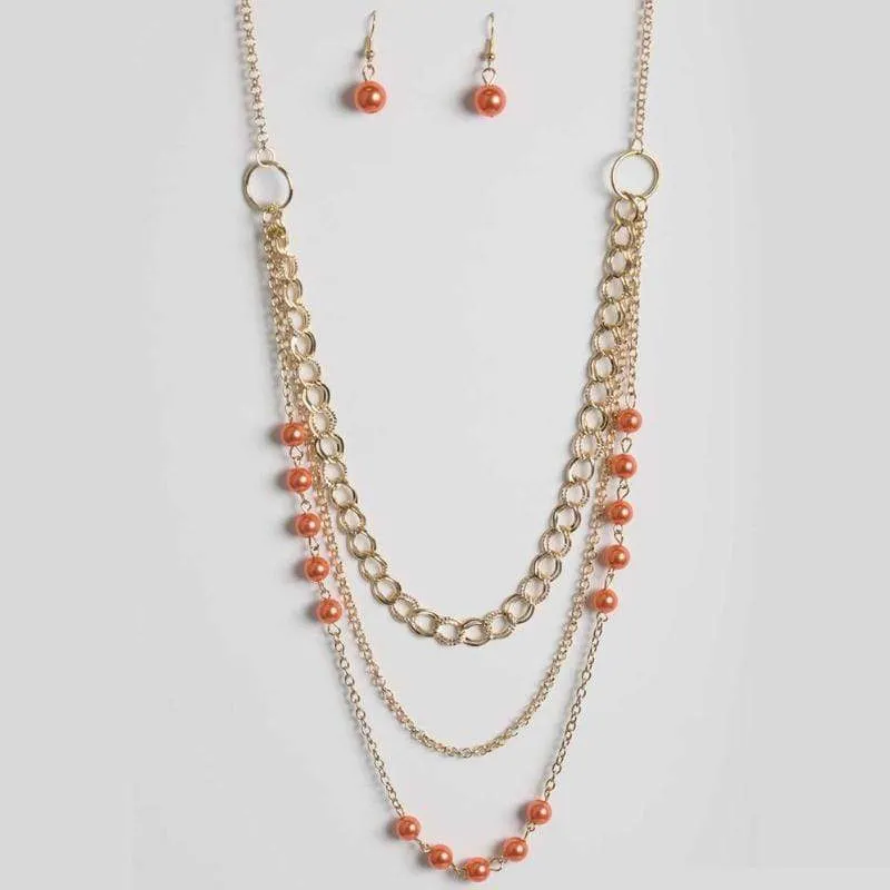 Dream Walking Orange Necklace