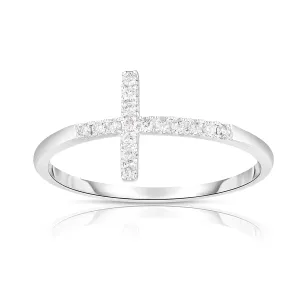 East to West Diamond Cross Ring