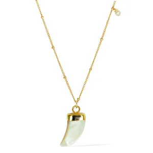 Enchantment Tusk Necklace - Gold and  Mother of Pearl