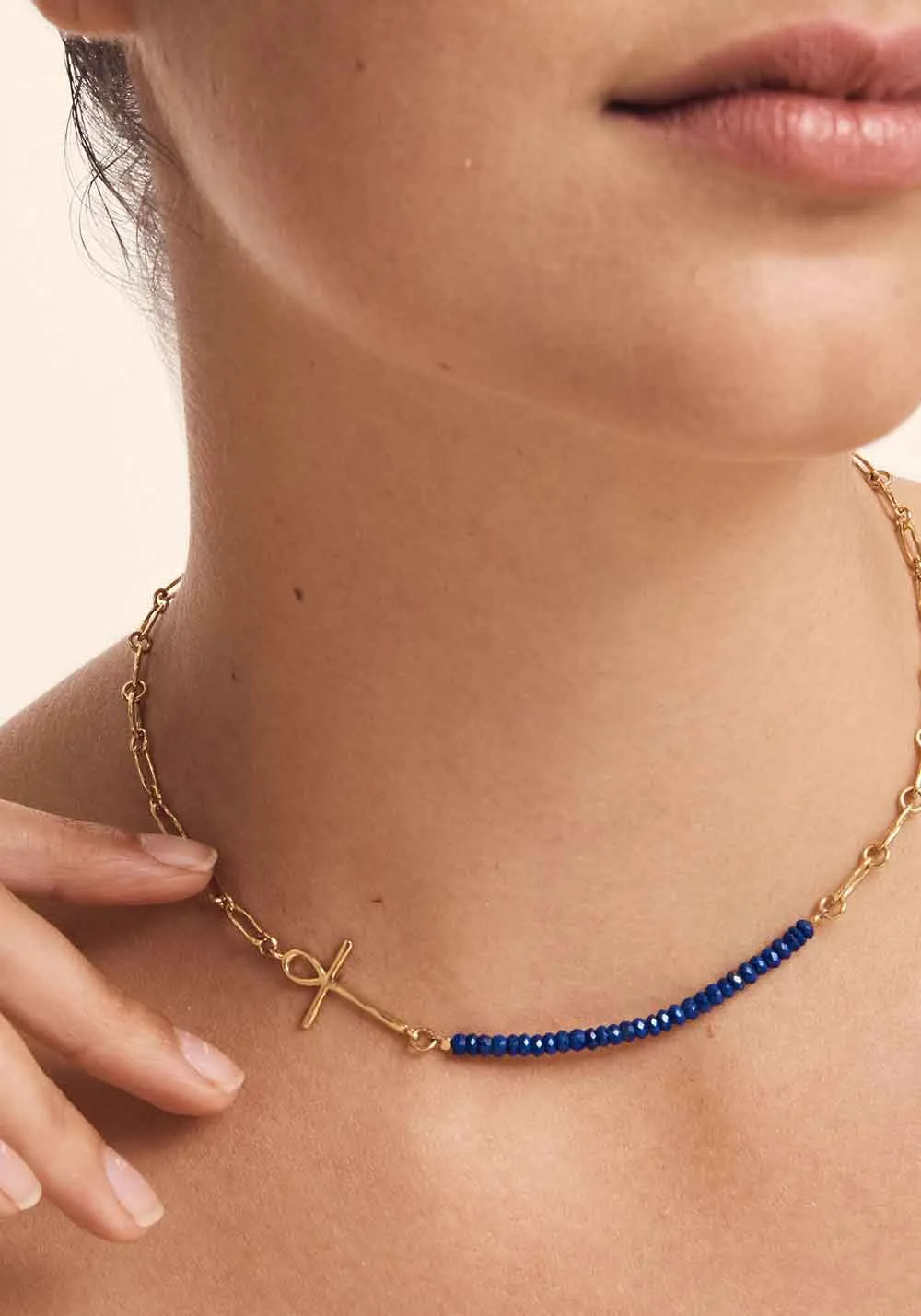 Eshe Necklace Lapis Gold