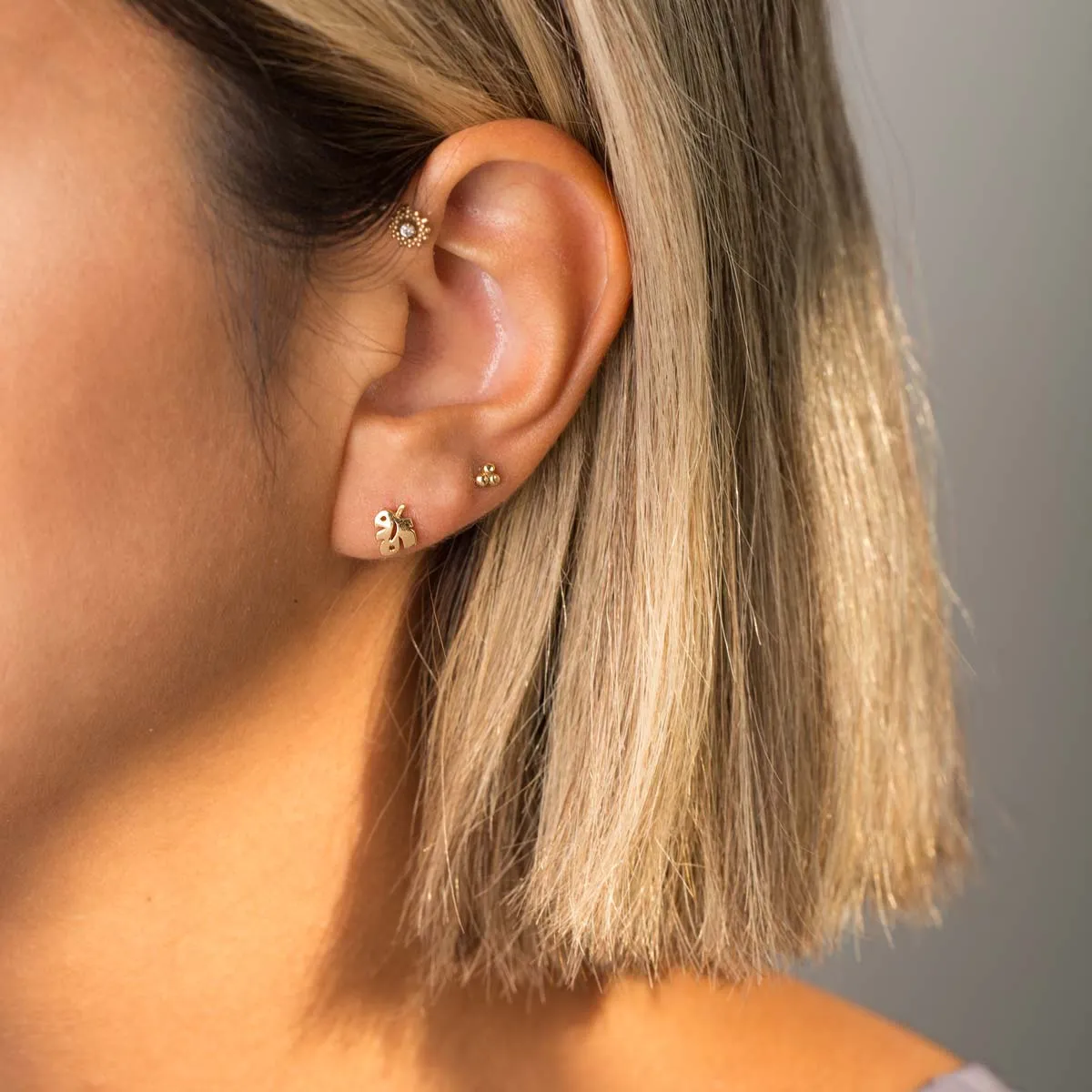 Fig Leaf Stud Earrings
