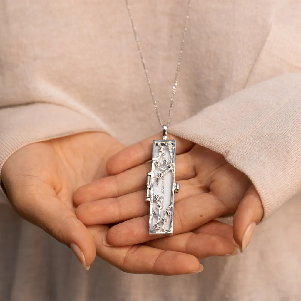 Flowered Vines Fortune Locket - Silver