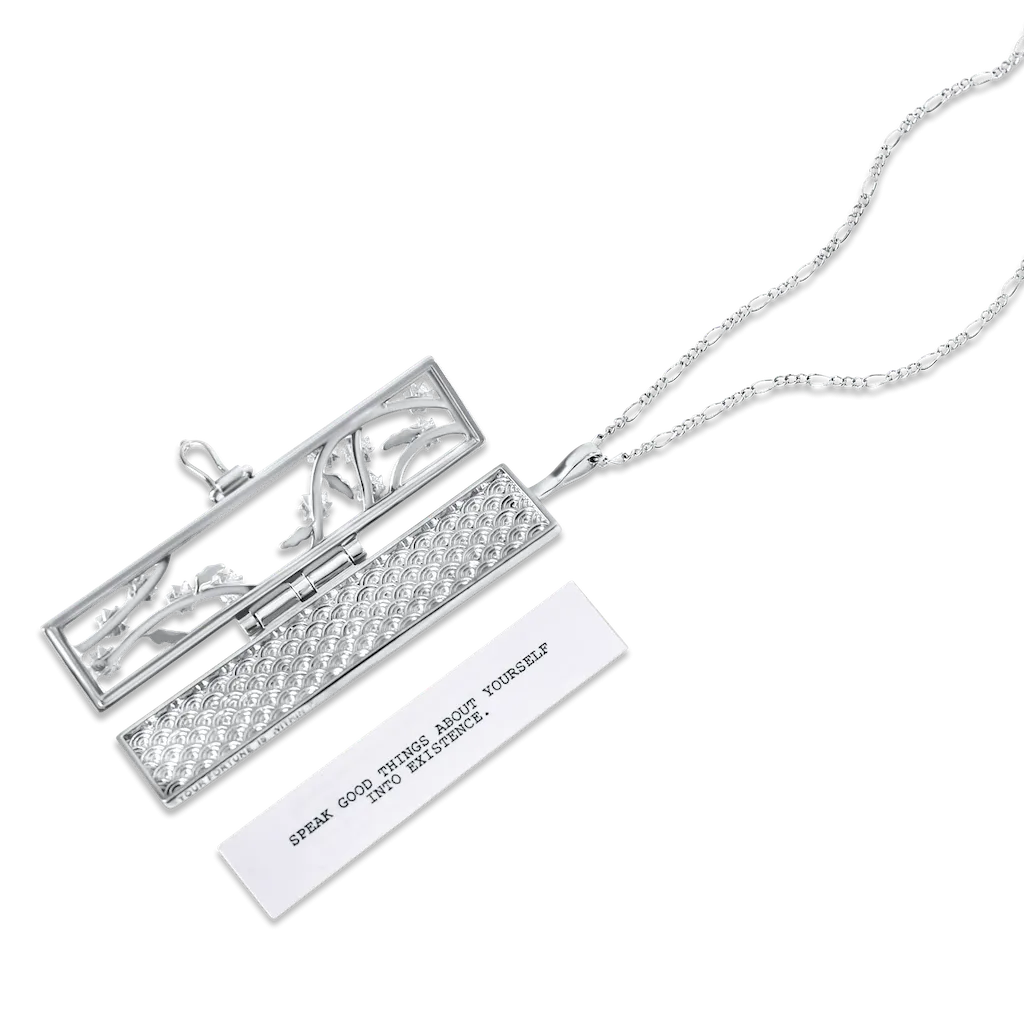 Flowered Vines Fortune Locket - Silver