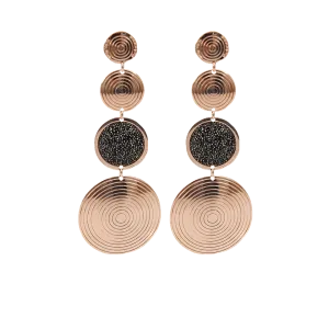 Four Drop Black Swarovski Crystal Earrings