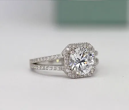 Freesia - Round Moissanite Engagement Ring