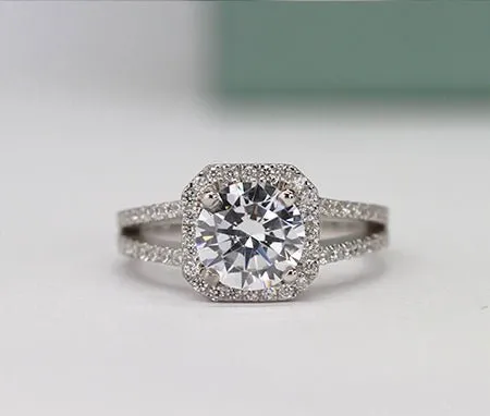 Freesia - Round Moissanite Engagement Ring