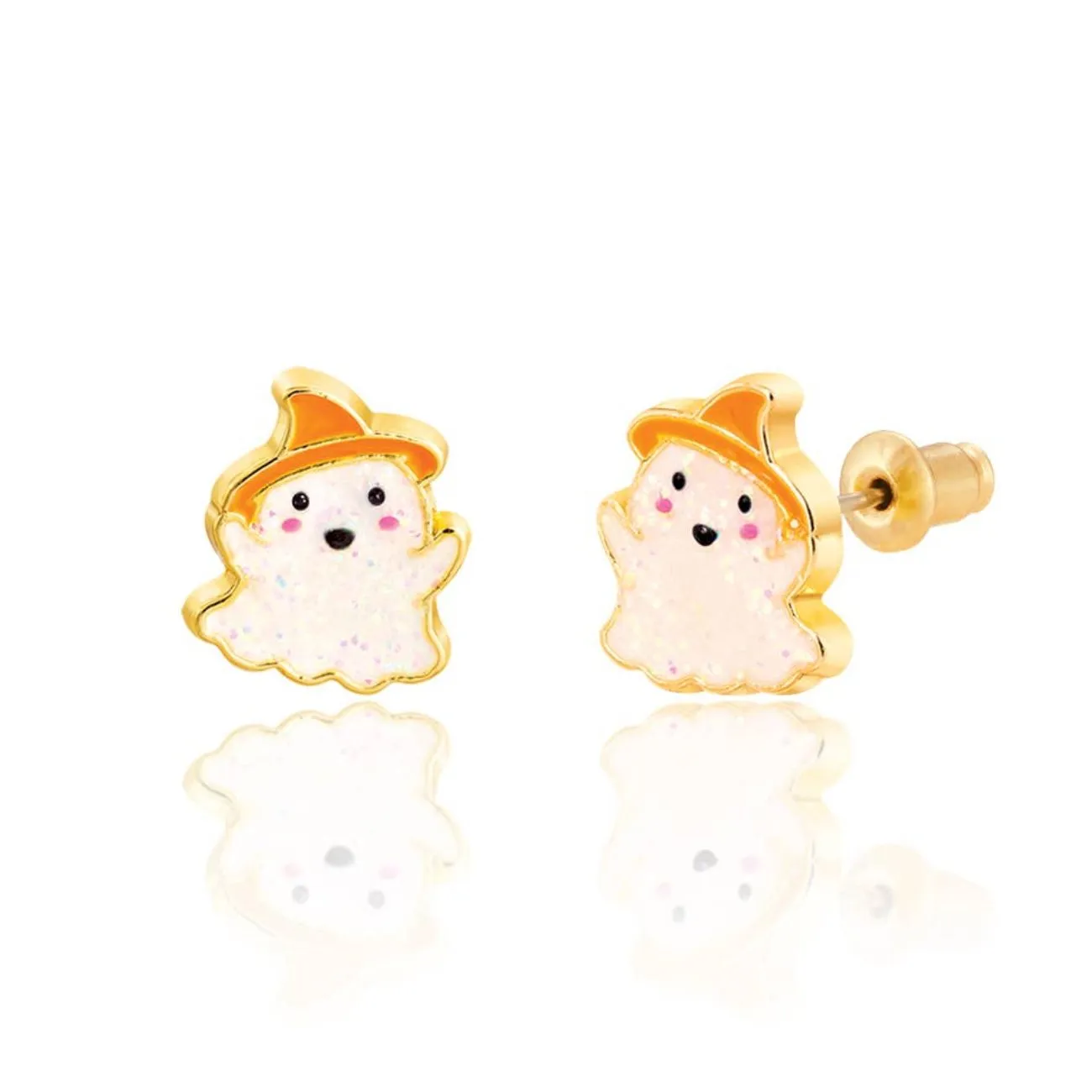 Girl Nation Halloween Glitter Ghost Stud Kids Earrings