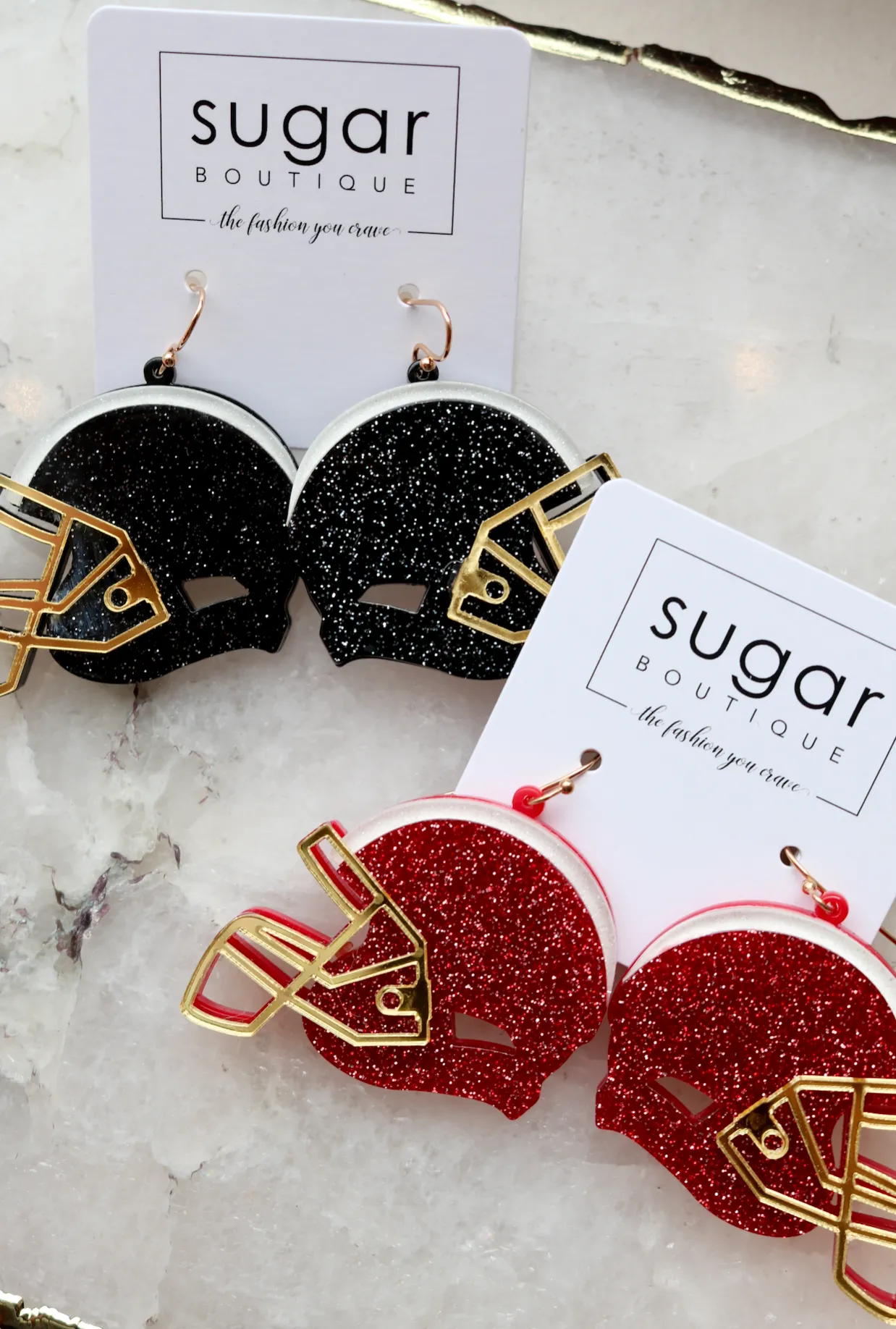 Glitter Acrylic Helmet Earring