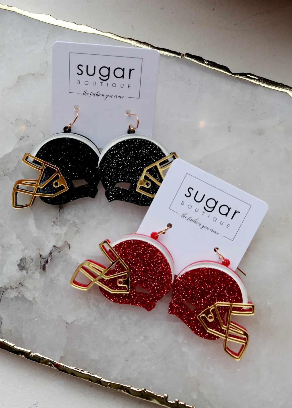 Glitter Acrylic Helmet Earring