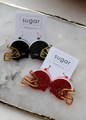 Glitter Acrylic Helmet Earring