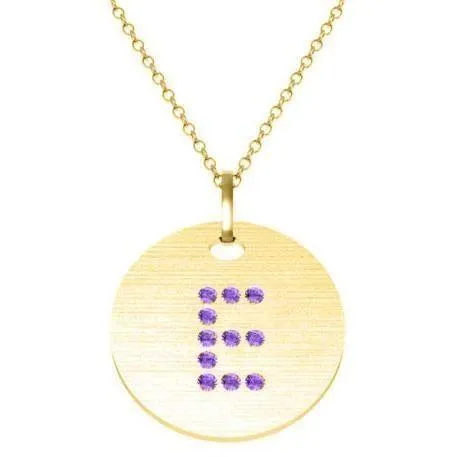 Gold Birthstone Initial Pendant Necklace