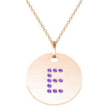 Gold Birthstone Initial Pendant Necklace
