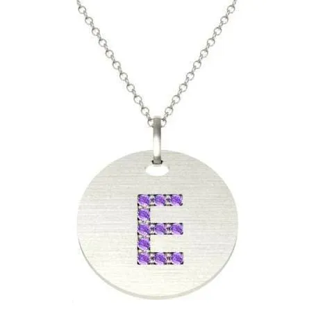 Gold Birthstone Initial Pendant Necklace