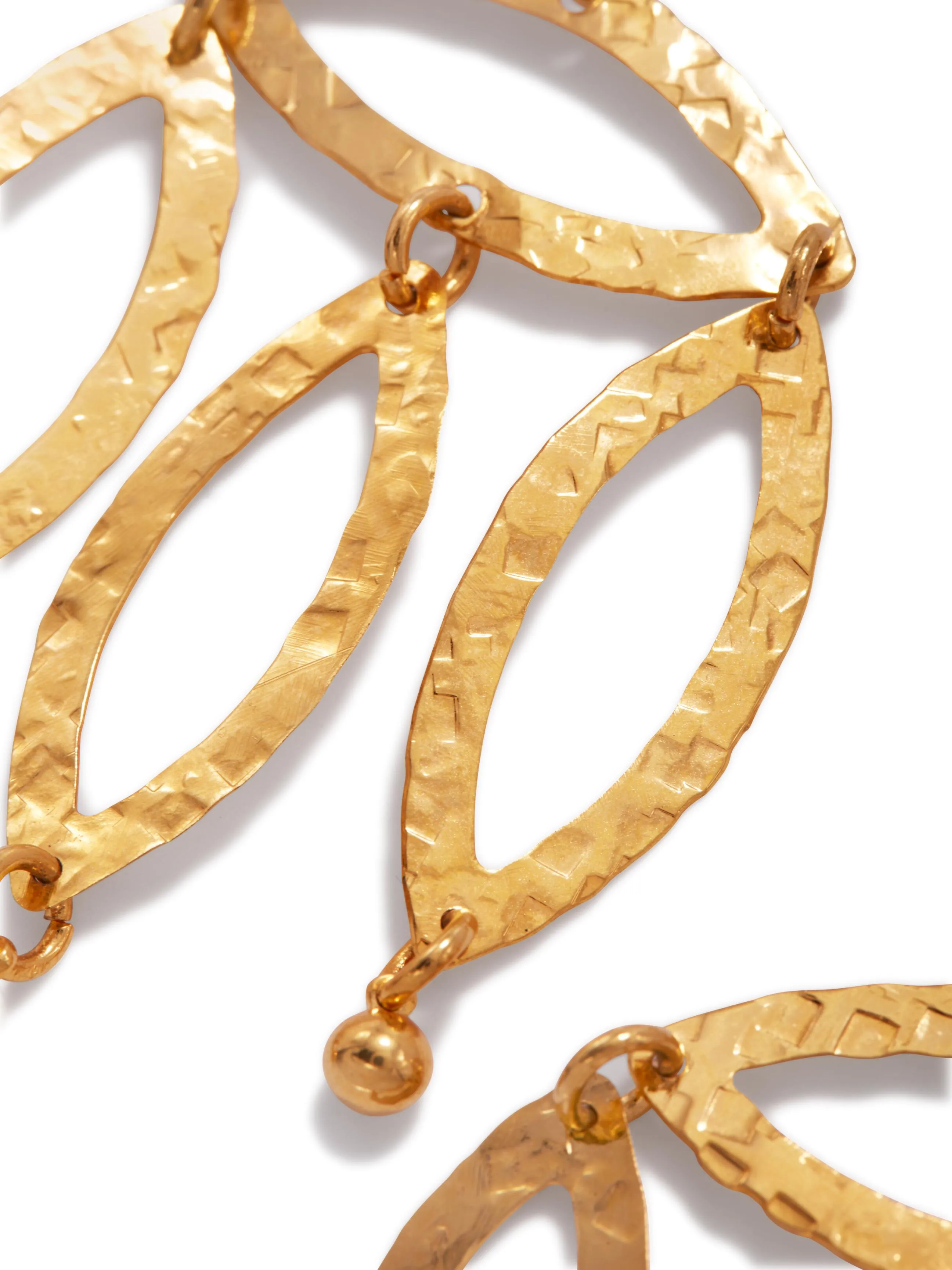 Gold Eyelet-Chandelier Earrings