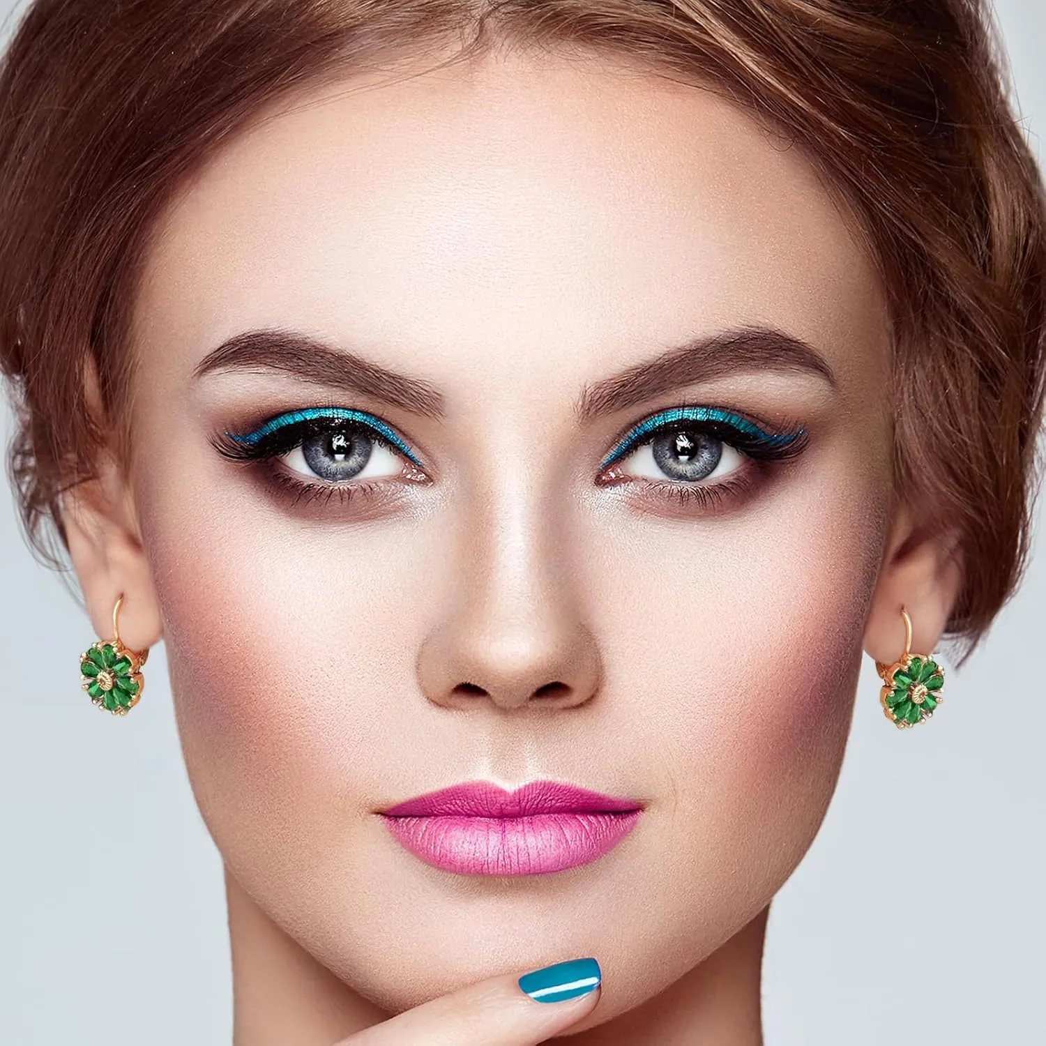 Gold Flower Earrings Birthstone Leverback Earrings Hypoallergenic Vintage Floral Earrings for Women Trendy