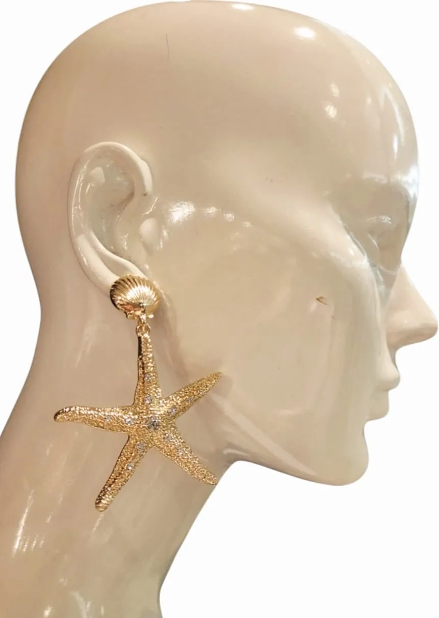 Gold Ocean Glam Luxe Earrings