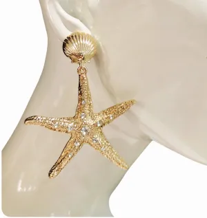 Gold Ocean Glam Luxe Earrings