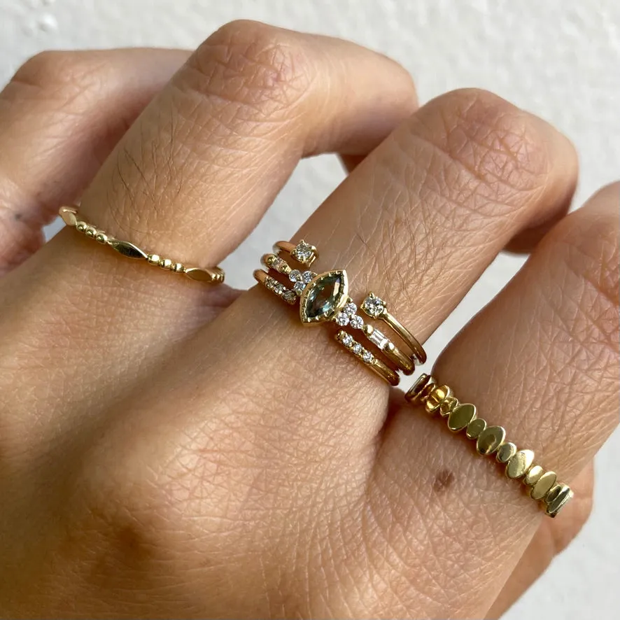 Green Sapphire Marquise Poeme Ring