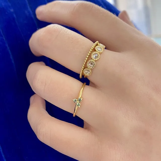 Green Sapphire Triad Ring