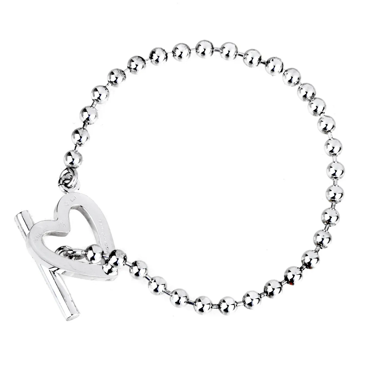 Gucci Heart Toggle Silver Bracelet