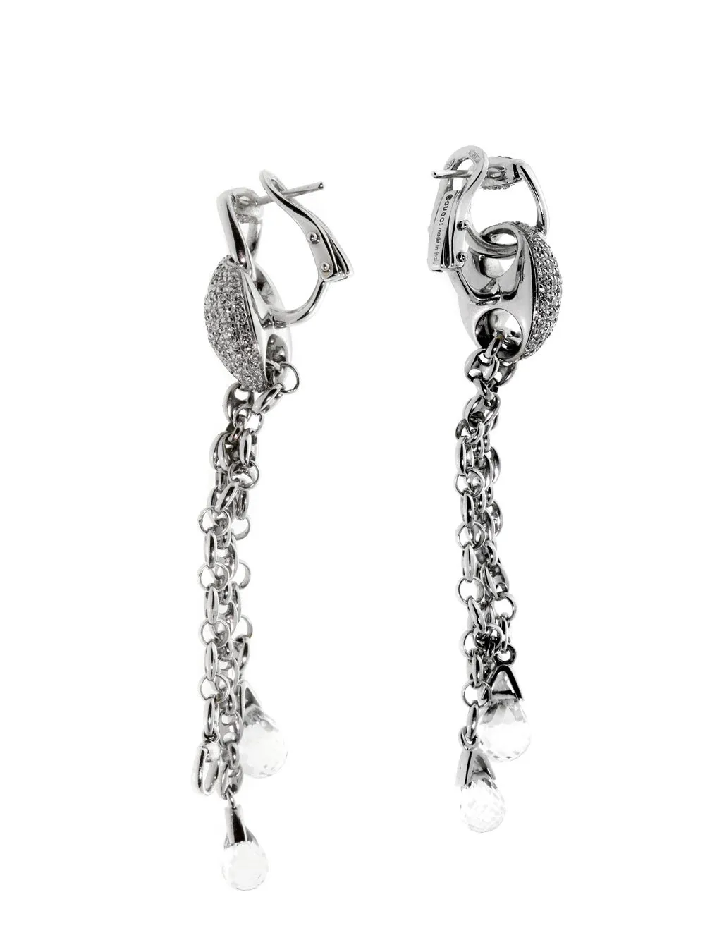 Gucci Horsebit Diamond Earrings in White Gold