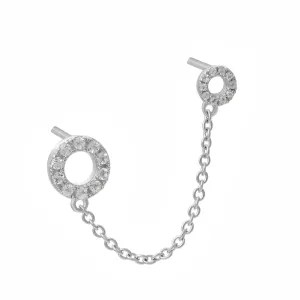 Halo Double Post Earring in Sterling Silver