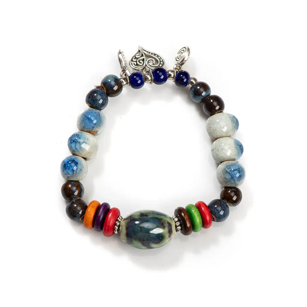 Handmade Ceramic Cracked Ice Vintage Single-Layer Bracelet