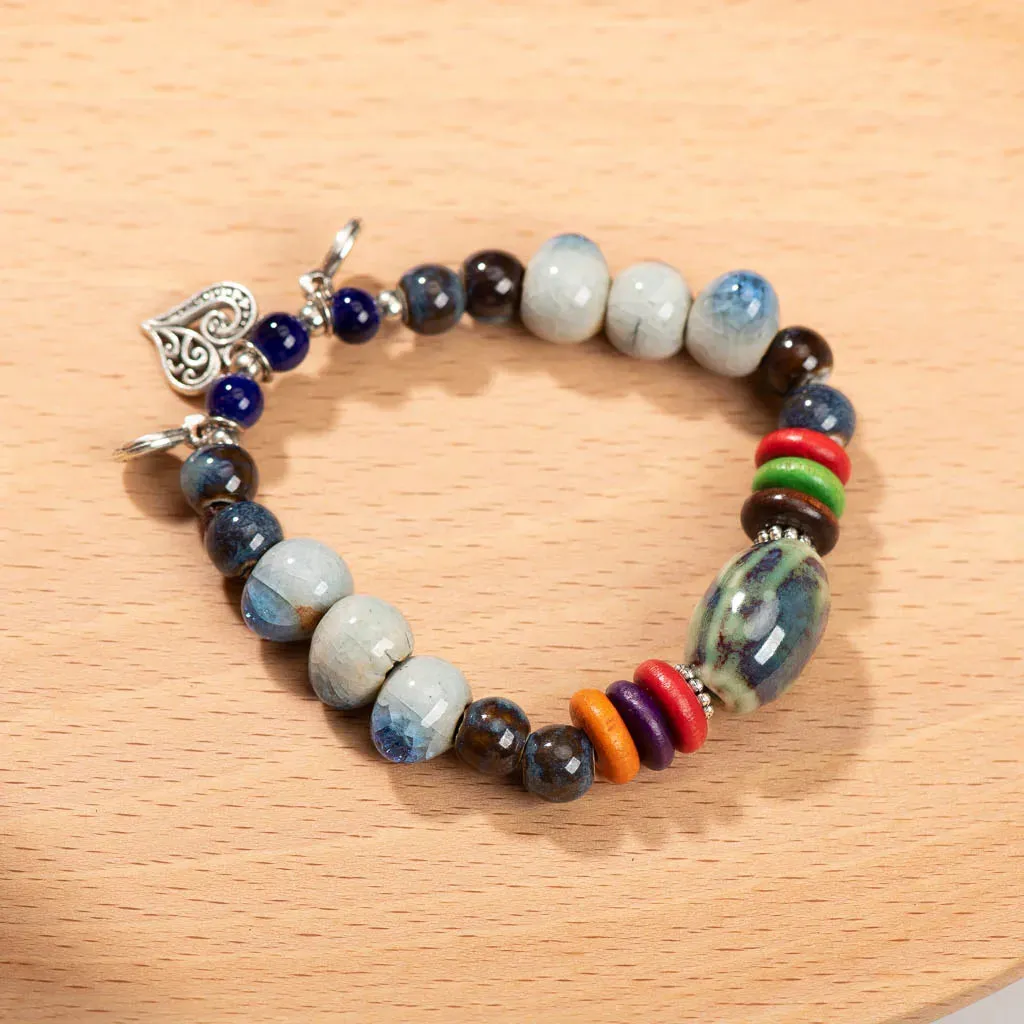 Handmade Ceramic Cracked Ice Vintage Single-Layer Bracelet