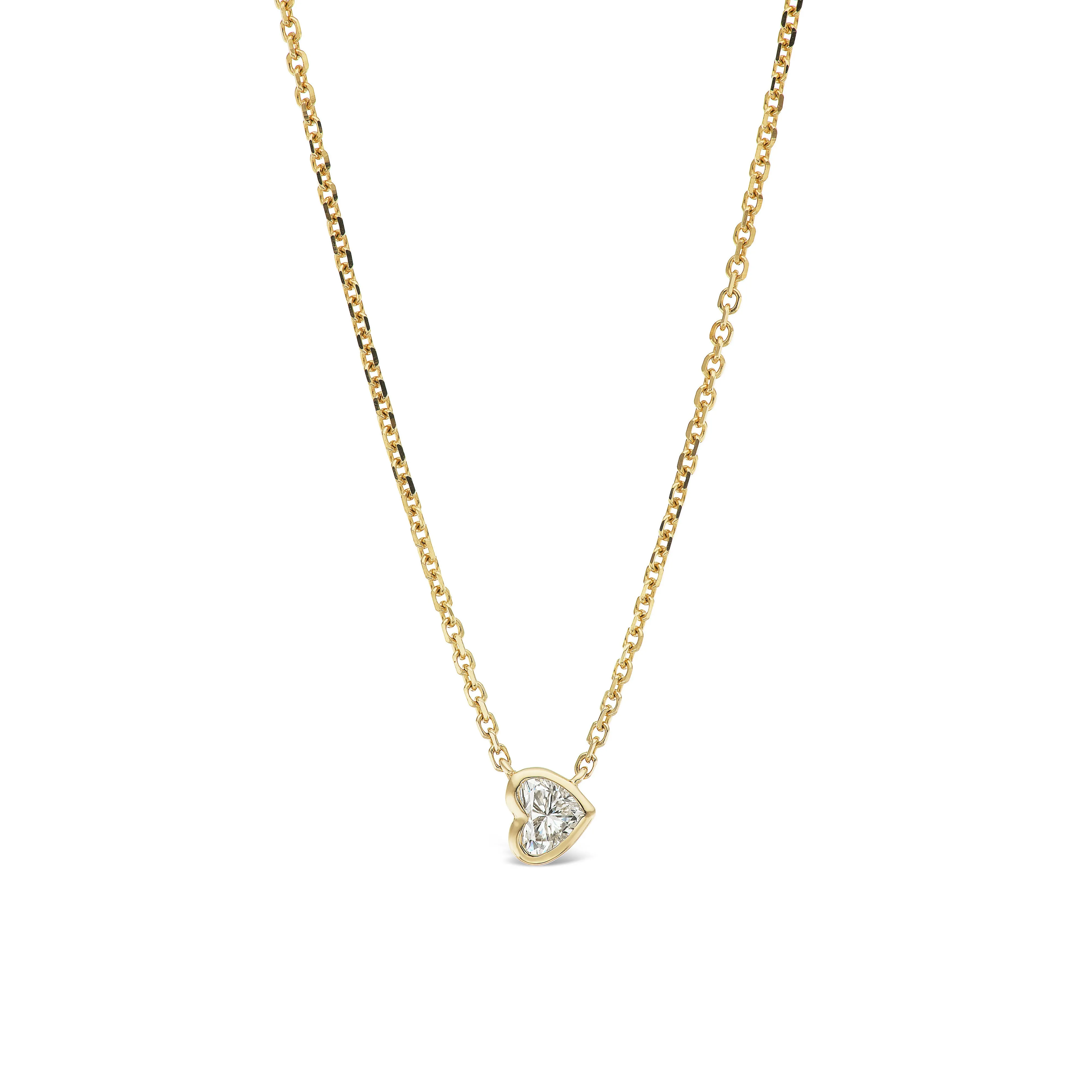 Heart Shaped Diamond Solitaire Pendant