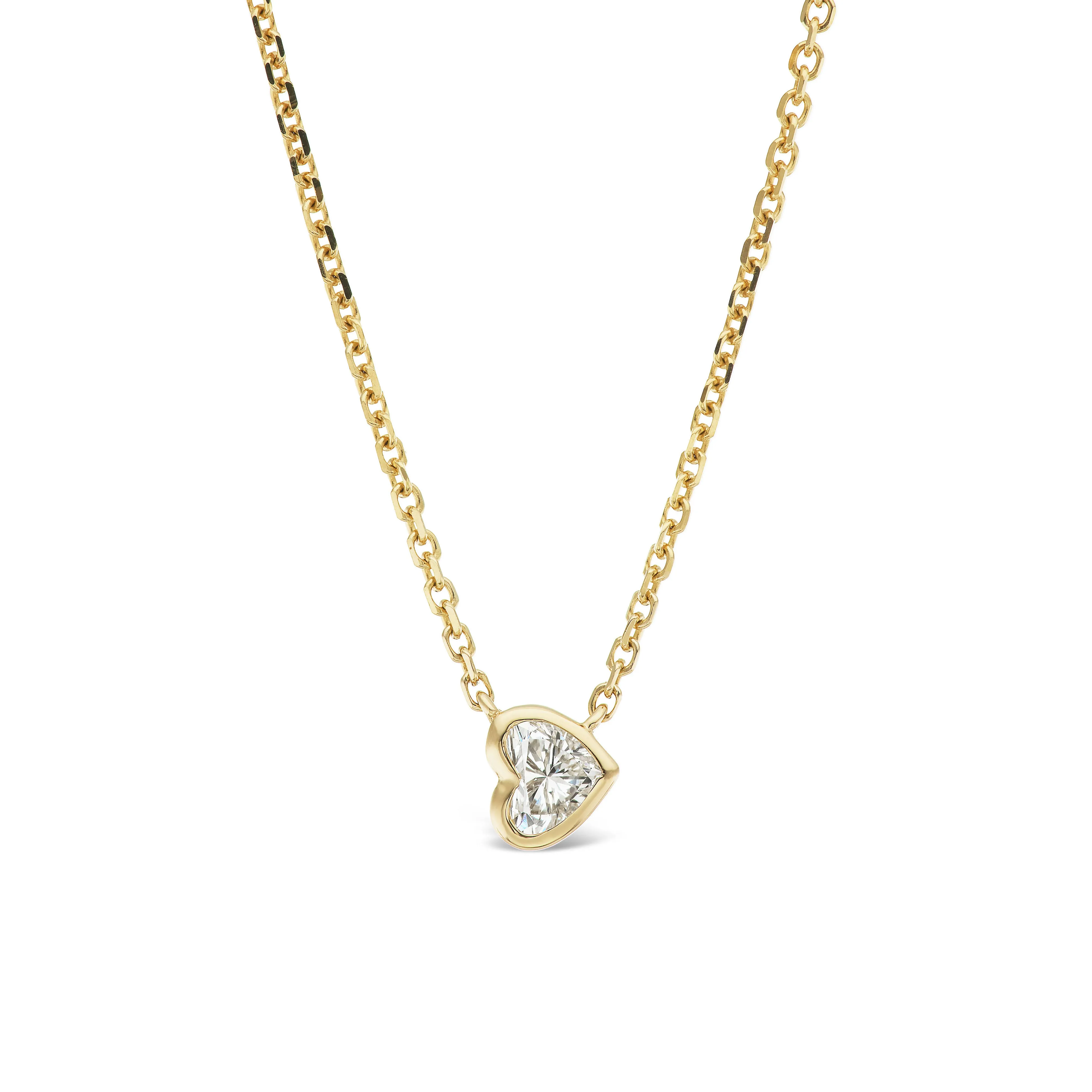 Heart Shaped Diamond Solitaire Pendant