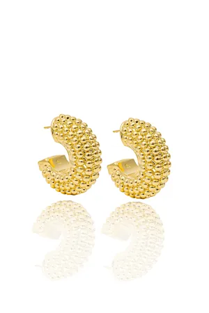High End Exclusive Thick Beaded Hoop Earrings