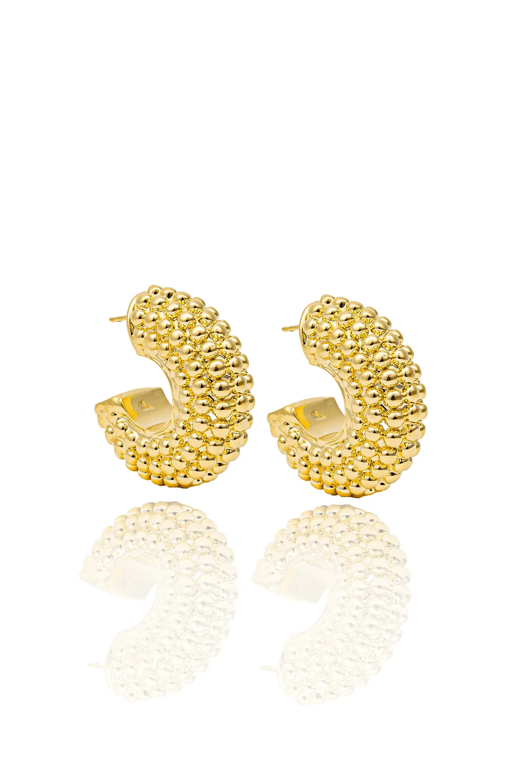 High End Exclusive Thick Beaded Hoop Earrings