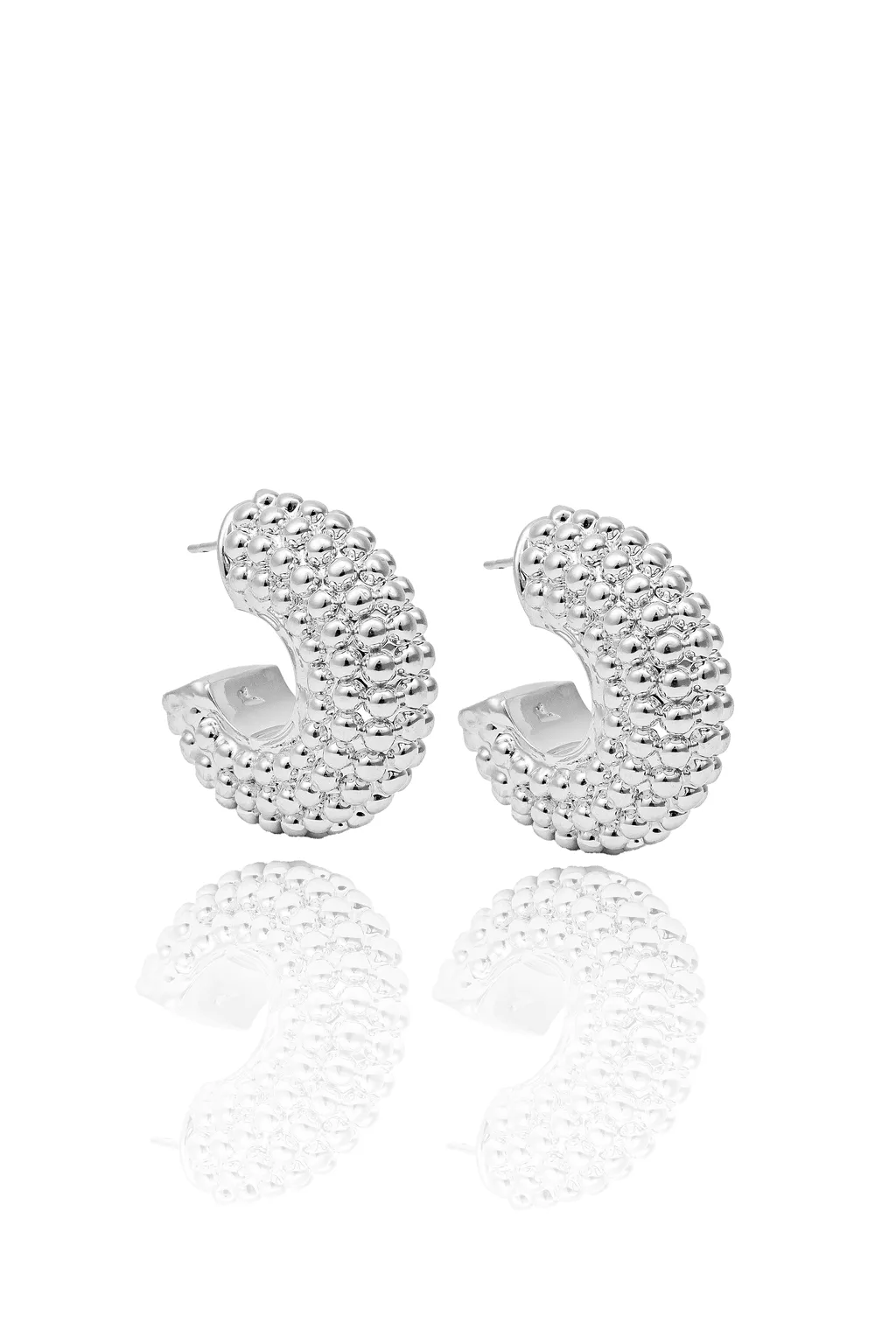 High End Exclusive Thick Beaded Hoop Earrings