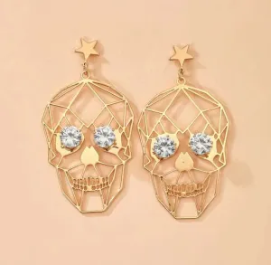 Hollow out skull earrings