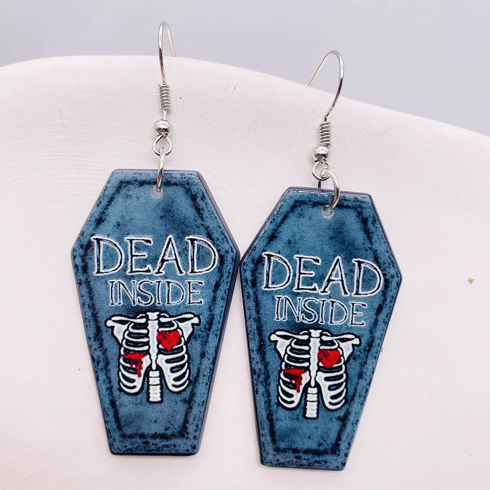 Horror Joker Coffin Halloween Acrylic earrings