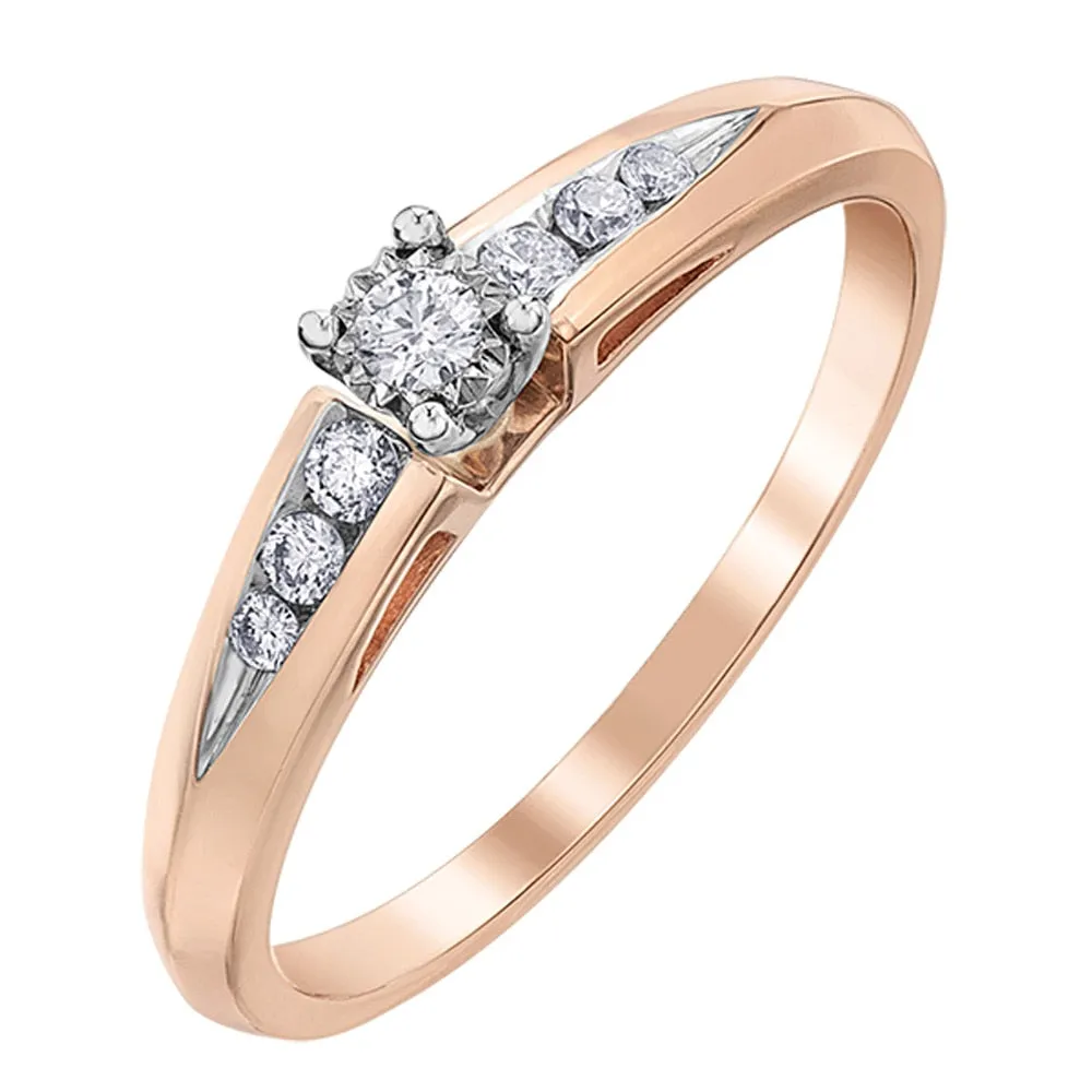 Illusion Set Diamond Ring with Channel Set Accents