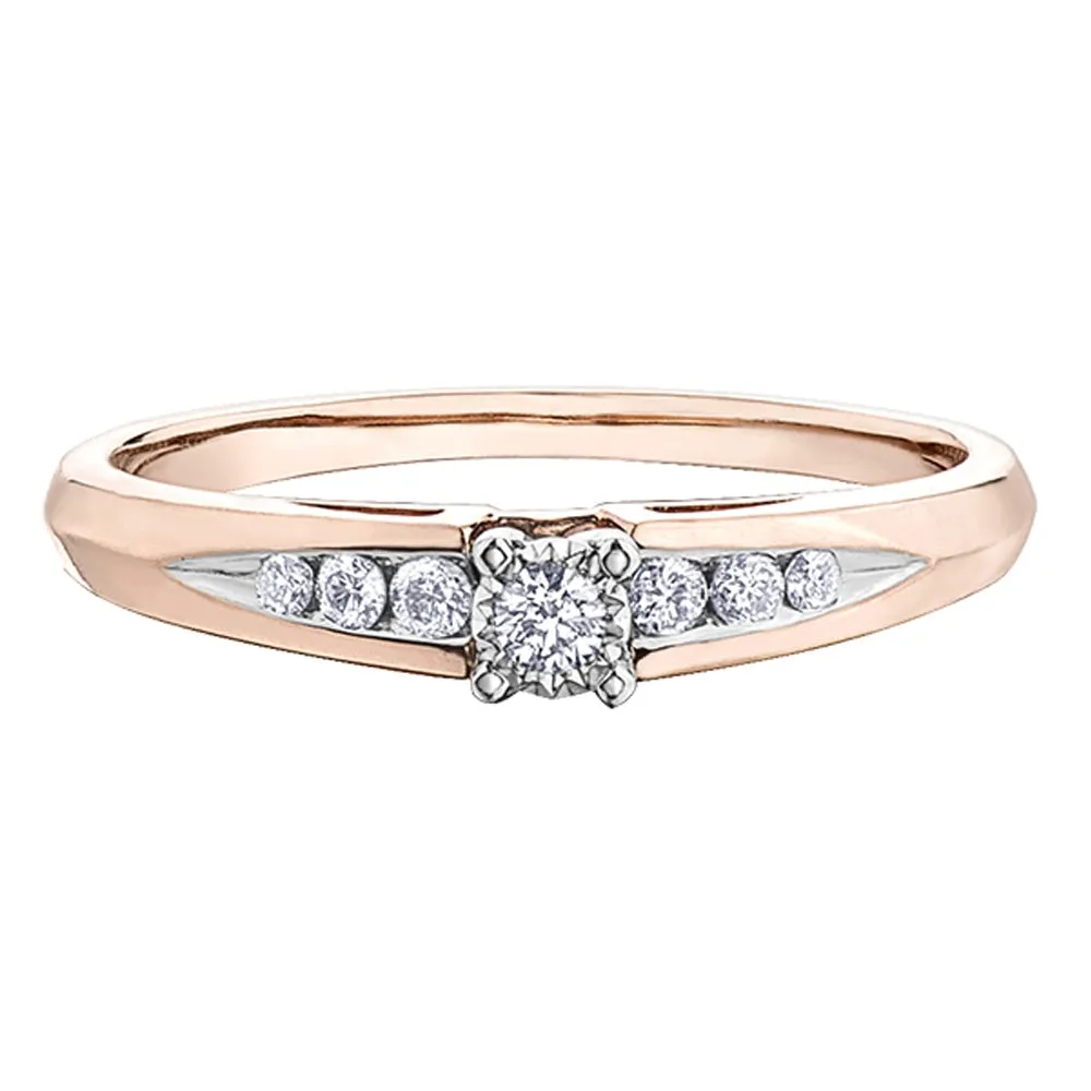 Illusion Set Diamond Ring with Channel Set Accents