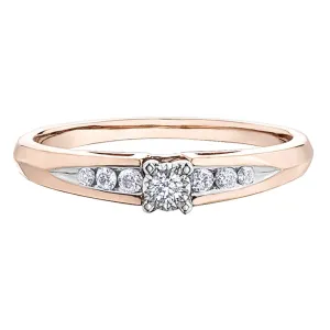 Illusion Set Diamond Ring with Channel Set Accents