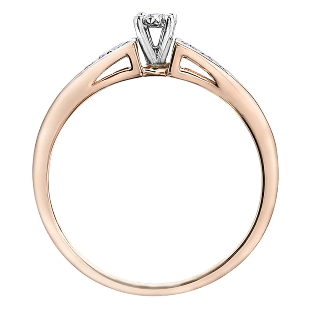 Illusion Set Diamond Ring with Channel Set Accents