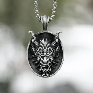 Japanese Oni Pure Tin Pendant