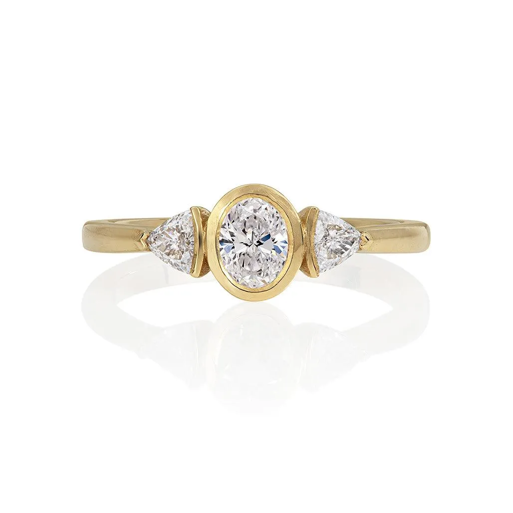 Jasmin Oval Trillion Diamond Ring